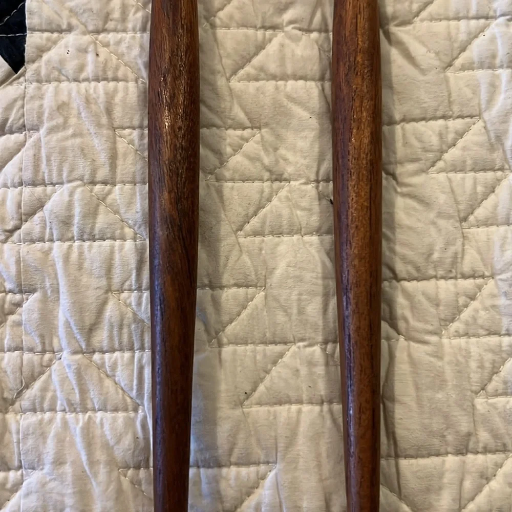 MCM Norway Teak Elegant Silver and Brown Salad Server Set